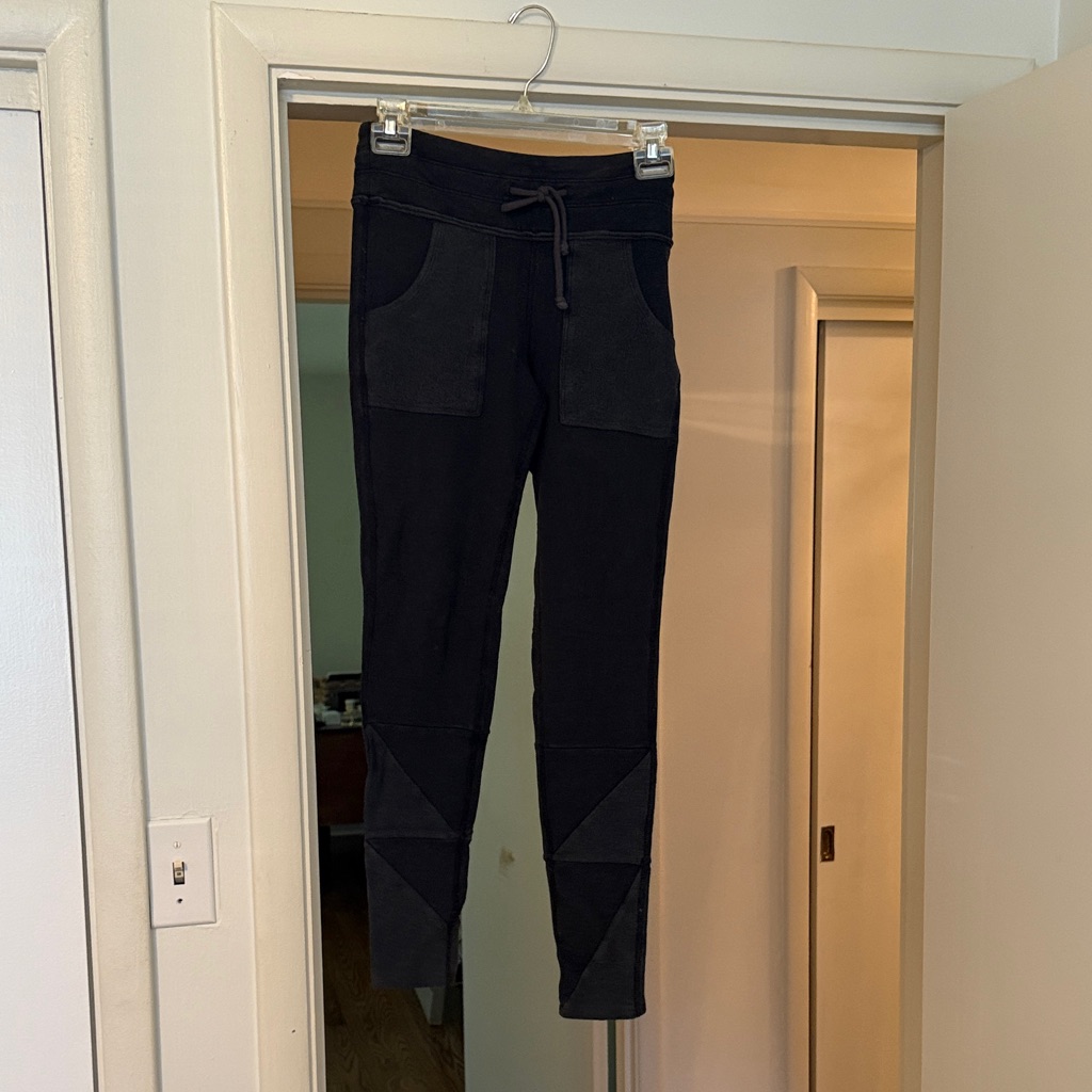 Fp Movement By Free People Black Leggings With Drawstring